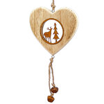 Деревянная елочная игрушка Лесной мотив - Сердце 13 см, подвеска