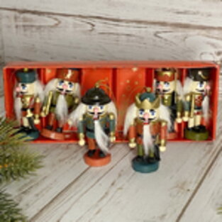Набор деревянных елочных игрушек Королевские Гвардейцы 8 см, 6 шт