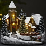 Светящаяся композиция Рождественская Деревушка 19*18 см на батарейках