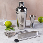 Набор для коктейлей Домашний Бармен серебряный, 5 предметов