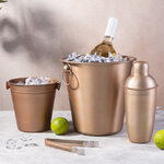 Набор бармена Дублин - ведерко для шампанского и для льда с щипцами, шейкер