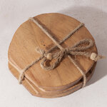 Подставка из дерева Acacia 10 см круглая, 4 шт