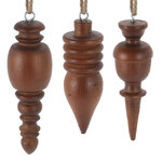 Набор деревянных елочных игрушек Monticello 10 см ореховый, 3 шт, подвеска