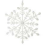 Елочная игрушка из бисера Снежинка Шармель 35 см, белая, подвеска