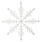 Елочная игрушка из бисера Снежинка Магре 35 см, белая, подвеска