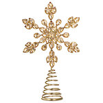 Верхушка на елку Снежинка Вискарди 26 см золотая