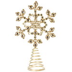 Верхушка на елку Снежинка Арданес 26 см золотая