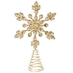 Верхушка на елку Снежинка Вискарди 26 см золотая