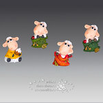 Магнит Барашек с кружкой пива, 5*4 см