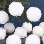Набор елочных шаров Fluffy Snowballs 8 см, 12 шт