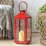 Металлический подсвечник фонарь Blumberg 47 см красный