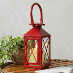 Металлический подсвечник фонарь Blumberg 23 см красный