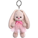 Мягкая игрушка-брелок Зайка Ми в розовой юбке с бантиком 14 см