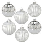 Набор стеклянных шаров Silver Glance 8 см, 6 шт