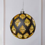 Светящийся елочный шар Гримм 15 см, теплые белые LED, на батарейках