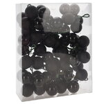 Гроздь стеклянных шаров на проволоке 3 см черный mix, 6 шт