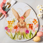 Пасхальное блюдо Кролик в Цветочном Саду 35*29 см