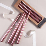 Набор столовых свечей Shannon 30 см розовый металлик, 4 шт