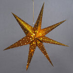 Светильник звезда из бумаги Golden Star 60 см, 10 теплых белых LED ламп, на батарейках