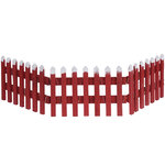 Декоративный забор для елки Аргис 90*20 см красный, с подсветкой