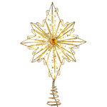 Светящаяся елочная верхушка Сияние Капеллы 39 см золотая, 30 теплых белых LED ламп