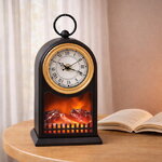 Светодиодный камин Адальэльма 26*15 см с часами