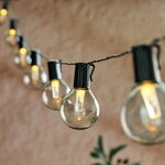 Гирлянда из лампочек Solar Luxton на солнечной батарее, 20 дымчатых ламп с теплым белым светом, 2 м, черный ПВХ, IP44