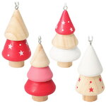 Елочные игрушки Елочки - Leverano Lari 9 см, набор 4 шт