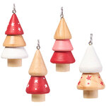 Елочные игрушки Елочки - Leverano Lari 9 см, набор 4 шт
