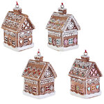 Елочные игрушки Пряничные Домики - Sweet Storm 6 см, набор 4 шт
