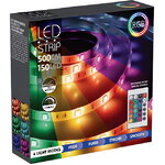 Светодиодная лента Koopman 5 м, 150 RGB LED ламп, пульт управления, диммер, на клеевой основе, IP44