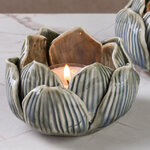 Керамический подсвечник Lotus 9 см шалфейный