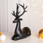 Декоративная фигурка Олень Гаспар 21 см черная