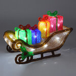 Светодиодная фигура Сани Деда Мороза 40*27 см, 40 холодных белых LED ламп, таймер, IP44