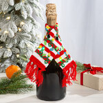 Декор для бутылки Новогодний Шарф - Гирлянда с LED подсветкой, на батарейках