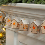 Светодиодная гирлянда на батарейках Домики Норвуд - Звездочки 1.30 м, 10 теплых белых LED ламп