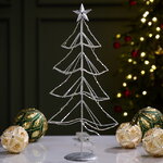 Светодиодная фигура Елка Алета - Silver Hour 30 см, 15 теплых белых LED ламп, на батарейках, IP20