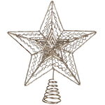 Светящаяся звезда на елку Gold Rene - Stellar 30 см, 10 теплых белых LED ламп, IP20