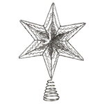 Светящаяся звезда на елку Silver Rene - Crystal 30 см, 10 теплых белых LED ламп, IP20