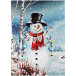 Светодиодная картина Снеговик Джеффри - Да здравствует Новый Год! 40*30 см, на батарейках
