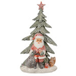 Новогодняя фигурка Санта Клаус у елочки 24 см