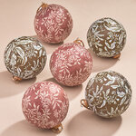 Набор елочных шаров Modello Floreale 8 см, 6 шт