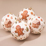 Набор елочных шаров Gingerbread - Пряничные человечки 10 см, 4 шт