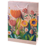 Подарочный пакет Spring Flowero 34 см розовый