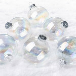 Набор стеклянных шаров 8 см перламутровый mix, 6 шт