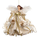 Елочная игрушка Ангел Миа в золотых небесах 28 см