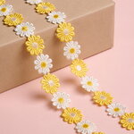 Декоративная лента Гербера 200*5 см желтая