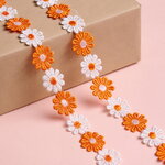 Декоративная лента Гербера 200*5 см оранжевая