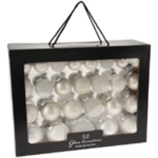 Набор стеклянных елочных шаров Rosawelle - White Bourbon, 4-7 см, 52 шт
