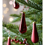 Набор елочных игрушек Капля 7.5 см бордовый mix, 12 шт, стекло